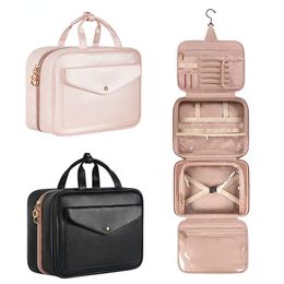 Cosmetic Bags Cases PU Leather Makeup Bag Large Capacity Travel Tote Waterproof Toiletries Storage Ladies Beauty Organiser 230905