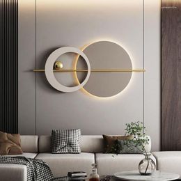 Wall Lamp Modern Indoor LED Round Metal Art Deco Atmosphere Lighting Drop For Living Room Bedroom Aisle Restaurant