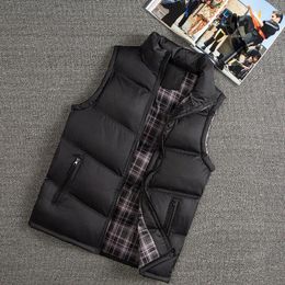 Men's Vests Fashion Clothing Cotton Vest Jacket For Men Sleeveless No Hat Padded Coats Outwear Clothes Solid Colour Sport