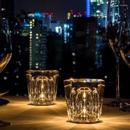 Candle Holders Ambientec Xtal Creative Minimalist K9 Crystal Mini Rechargeable Bar Quiet Restaurant Atmosphere Table Lamp