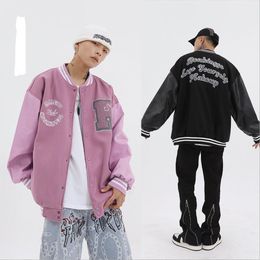 Mens Jackets Hip Hop Baseball Jacket Man Coat Women Letter Embroidery Patchwork Oversized Streetwear Bomber Varsity Fashion Street 230905