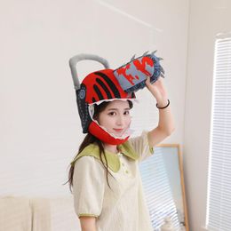 Berets Plush Cosplay Hat Chainsaw Costume Clothing Headgear Fabric Funny Decorative Party Prop