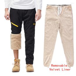 Men's Pants Winter Outdoor Tactical Waterproof Trousers Autumn Warm Hiking Trekking Camping Lined Velvet Inside