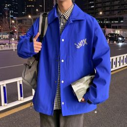 Mens Jackets Preppy Style Men Klein Blue Loose Wild Highquality Clothing Spring Harajuku Couple Casual 230905