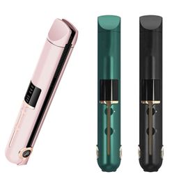 Hair Straighteners Cordless Mini Straightener Curler Ceramic Fast Heating Plate Flat Irons Negative Ion Straighting Styling Tool USB Charging 230906