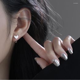 Dangle Earrings KADRUFI Mini Silver Colour Heart Shape Piercing Stud For Women Y2K Ear Hook Cute Korean Fashion Girls Earring Jewellery