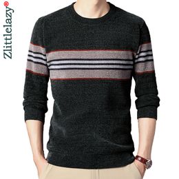 Men s Sweaters fashion striped pullovers knitted sweater men clothing thick winter warm sweaters mens clothes christmas sweatshirts 1119 230906