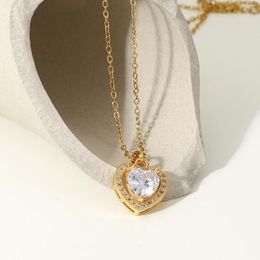 Pendant Necklaces Exquisite Jewellery Stainless Steel Gold Large Single Heart Engagement Necklace Female Pendants For Women Man Male