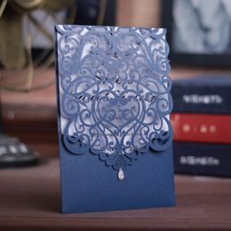 2021 Laser Cut Wedding Invitations OEM in 41 Colours Customised Hollow With Folded Gates Personalised Wedding Invitation Cards ZZ