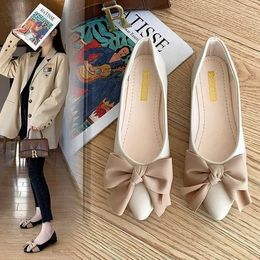 Boots Spring and Autumn New British Style Womens Flat Sole Single Shoes with Bow Knot One Step Casual Bean Shoe Hair 230830