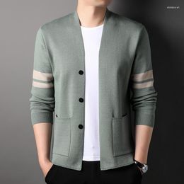 Men's Jackets Top Grade Brand Designer Luxury Fashion Knit Mens Cardigan Sweater Korean Casual Plain Trendy Coats Jacket Men Clothing