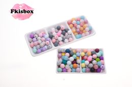 Teethers Toys 200pcs 12mm Silicone Round Beads BPA Free Marble Metallic Colour Baby Teether Teething Necklace Jewellery DIY Pacifier Chain 230906