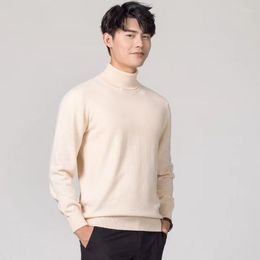 Men's Sweaters Autumn Winter High Polo Collar Sweater Solid Knitted Warm Long Sleeve Pullover Men Slim Fit Casual Jumper