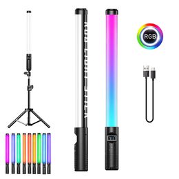 LED Light Sticks RGB Video Light Stick Wand Party Colourful LED Lamp Fill Light Handheld Flash Speedlight Pography Lighting With Tripod Stand 230906