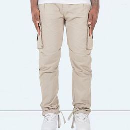 Men's Pants Elastic Waistband With Waist Loop Versatile Cargo Stylish Multi-pocket Design Comfortable For Everyday