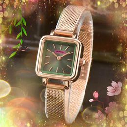 Luxury Small Square Round Dial Watches Two Pins Design Cool Bracelet Fashion Full Stainless Steel Quartz classic style Popular watch Gifts erkek kol saati