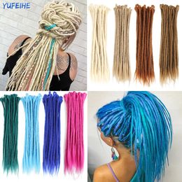 Human Hair Bulks Ombre Handmade Dreadlocks Crochet Hair Synthetic Hair for Braiding Hair Colored Fake Hair For Kids Rose Pink Cosplay Black Brown 230906