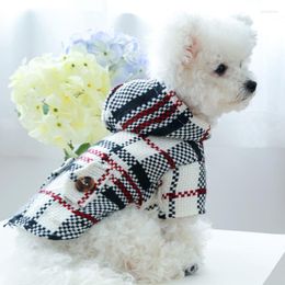 Dog Apparel PETCIRCLE Clothes Plaid Trench Hoodie Coat For Small Puppy Pet Cat Autumn&Winter Cool Costume Jacket