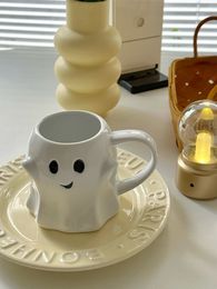 Mugs Halloween Ghost Water Cup Ghost Elf Ceramic Cup Cartoon Mug Breakfast Milk Ceramic Mug Household Drinking Set Halloween Gifts 230905