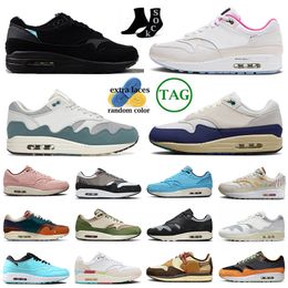 87 Patta Waves 1 low Running Shoes Noise Aqua Athletic Department Midnight Navy Metal Charms Aqua Baroque Brown Men Trainers Sneakers