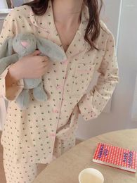 Women's Sleepwear 2023 Pyjamas Set Woemn Homewear Autumn Long Sleeve Loungewear Girls Cartoon Cute Sleep Nightwear Suit Students Pijama