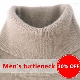 Men's Sweaters Cashmere Cotton Blend Turtleneck Sweater Men Pullover 2023 Autumn Winter High Collar Warm Knitted Jumper Pull Homme