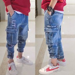 Jeans Baby Boys Pants Casual For 3 5 7 8 10 12 Years Fashion Streetwear Sports Denim Trousers Autumn Children's 230905