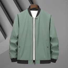 Men's Jackets Coat Men Soild Stand Collar Baseball Clothes Flying Pocket Simple Sports Jacket Zipper Mens Autumn Casual Overcoat