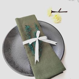 Table Napkin 2pcs 30x45cm Cloth Napkins Ramie Durable Fabric Reusable Uniform Colour For Kitchen Dining Easter Wedding Decoration