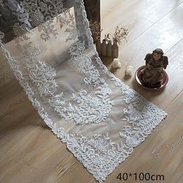 Table Cloth European Embroidery Rectangular Lace Dining Coffee Tablecloth TV Dressing Cabinet Bedroom Living Room Decoration