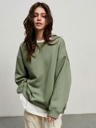 Women's Hoodies Sports Sweatshirt Woman 2023 Autumn/Winter Solid Thick Loose Casual Fleece Pullover Fashion Oversized Long Sleeve Top