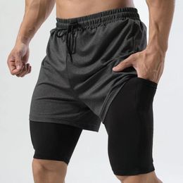 Running Shorts Men 2 In 1 Pocket Outdoor Sport Clothing Exercise Gym Fitness Cycling Spandex Jogging Breathable Quick Dry