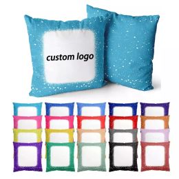 Christmas DIY Decors Tie Dye Polyester Pillow Cover Custom Logo Sublimation Faux Bleached Blank Pillow Case