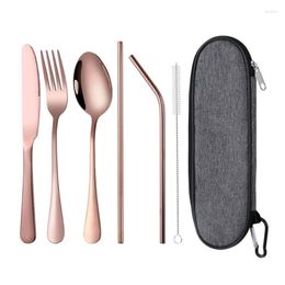 Dinnerware Sets Stainless Steel Camping Cutlery Set Portable Utensils Fork Spoon Chopsticks