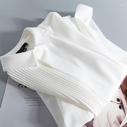 Women's Blouses Women Pleated Square Collar Chiffon White Long Sleeve Shirt Womens Tops Camisas De Mujer