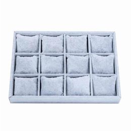 Stackable 12 Girds Jewelry Trays Storage Tray Showcase Display Organizer LXAE Watch Boxes & Cases215u