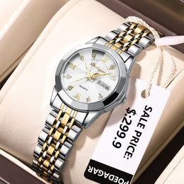 Wristwatches POEDAGAR Luxury Elegant Ladies Watch High Quality Casual Stainless Steel Luminous Waterproof Quartz Womens Watches Dress Clock 230905