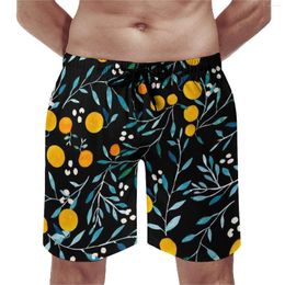 Men's Shorts Oranges Board Summer Fruits Print Running Surf Short Pants Men Quick Drying Casual Design Oversize Beach Trunks