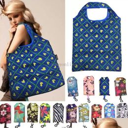 Storage Bags Stock Reusable Shop Bag Pouch Nylon Foldable Eco Portable Home Grocery Supermarket Tote Fy2543 Xu Drop Delivery Garden Ho Dhcrs