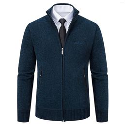 Men's Sweaters Autumn And Winter Korean Style Men Solid Cardigan Sweater Mens Casual Fashion Sweatshirts Zipper Knitted Coats Male Clothing