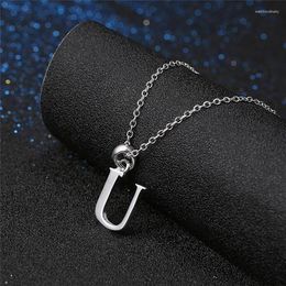 Pendant Necklaces Fashion Jewellery 18 Inches Stainless Steel Link Chain Letter U Pendants Fine Women Wedding Party Gift