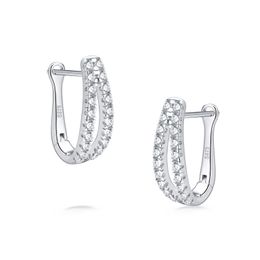 Hochwertige Designer-Damen ins Temperament 925 Silber einfache Ohrringe fortschrittliche Mosambik-Diamant vielseitige Nische leichte Luxus-U-förmige Ohrringe