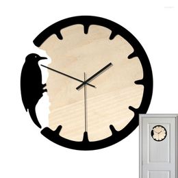 Table Clocks Bird Wall Clock Unique Woodpecker Wooden Decorative Decor Funny Home Decoration Retro For Living