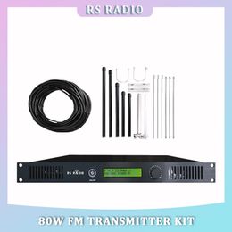 80W FM broadcast transmitter with Dipole Antenna and Coax Cable ,80 Watts fm transmitter Kit