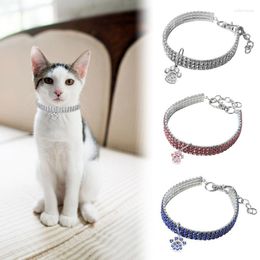 Dog Collars Pet Crystal Necklace Imitation Pearl Rhinestone Pendants Elastic Suitable For Small And Medium Dogs Cat