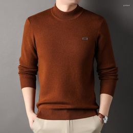 Men's Sweaters High Quality Winter Wool Long Sleeve Sweater For Men Crew Neck Solid Color Knit Pullover Casual Knitting Base Shirt