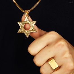 Pendant Necklaces Mens Gold Stainless Steel Exotic Star Of David Necklace Miami Jewellery