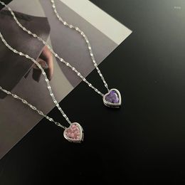 Chains Love Necklace For Women Valentine's Day To Send Girlfriend Clavicle Chain Silver Pendant Gift Female