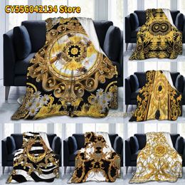 Blankets Yellow Rose And Bees Vintage Kitsch Baroque Scarves Sofa Bed Flannel Fleece Blanket Plush Bedding Pink Blue Blanket for Beds 230906