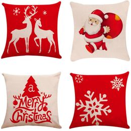 Pillow 4pc Christmas Ornaments Faceless Doll Covers Santa Pillowcase